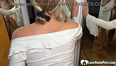 Angry Neighbor Babe Gets Her Cunt Fucked Raw After Bent Over Blowjob