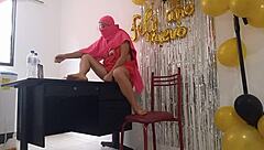 Indian woman celebrates birthday