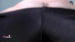 Big tits shemale milf shows off her skills with a tattooed arm