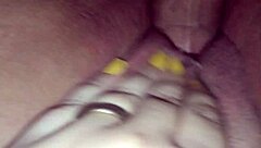 Chubby girlfriend takes off shorts for sex