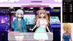 Vtuber Lewdneko engages in a dating game with huge tits and cute anime characters