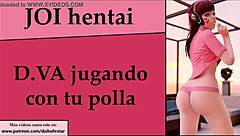Jerk off instructions in Spanish with anime-themed JOI video