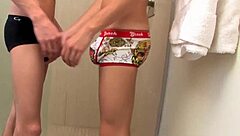 Two tattooed twinks have a hardcore anal sex in the shower with a lot of sperm