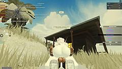 Beautiful women with big assets get fucked hard in Roblox game