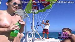Public nudity during spring break with three girls on a boat
