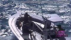 Public nudity during spring break with three girls on a boat