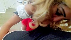 Stepmother seduces me with milk and then we have sex on top