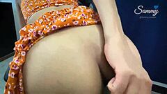 latina whore gets anal fingered, creampied, and gapes with farting