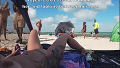 Exhibitionist Wife 511 - Mrs Kiss Gives Us Her Nude Beach Pov View of a Voyeur Jerking Off in Front of Her and Several Other Men Watching