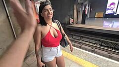 Nicoly mattos asks for pussy tattoo and gives blowjob backstage pov