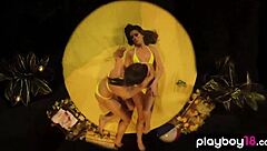 Real American babes get sensual outdoor massage