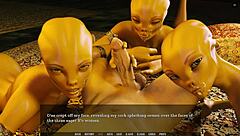 Huge alien orgy in this Hentai game with sex