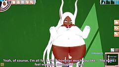 Commented gameplay of a hentai game with a busty rabbit character