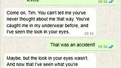Old and young gay's accidental WhatsApp cock slip-up