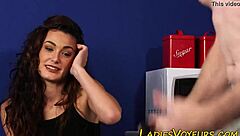 Clothed Brunette Watches Neighbors in Humiliating Femdom Shoe Fetish Scene