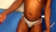 Ebony Girl Stands And Enjoys Intense Pussy Strokes