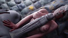 3D animated ass fucking with a big cocked monster