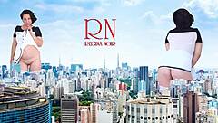 wow, a giant lady without panties walks around the city, she's as tall as king kong, amazing show of a giantess