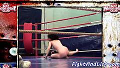 european babes wrestling and fingering shaved pussies