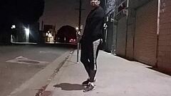 A sexy Latino man with a nice ass offers his ass for sale on the street