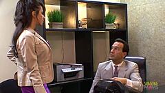 Office MILF group sex with creampies and rough riding