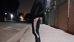 A sexy Latino man with a nice ass offers his ass for sale on the street