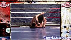 european babes wrestling and fingering shaved pussies