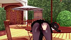 3D animated video of office girl Sunako Nakahara's secret desires
