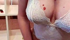 Beautiful Woman Fingering Pussy in Stockings to Loud Orgasm