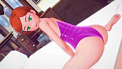 gwen ben10 learns new things in bikini