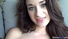 Britney Blue Licks Dildo Outdoor