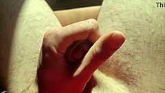 edging from flaccid and playing with precum natural light