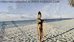 Monika fox solo masturbation with squirt and prolapse on beach