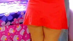 Hotwife in red dress gets double penetration in public