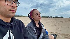 gave her creampie on beach