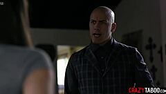 Daddy's girl gets spanked and gapped by stepdad
