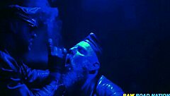 Watch these macho Germans in a rough leather threesome with bareback action