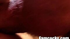 He takes her throat deep then pounds her ass hard