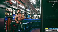 Watch these macho Germans in a rough leather threesome with bareback action