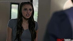 Daddy's girl gets spanked and gapped by stepdad