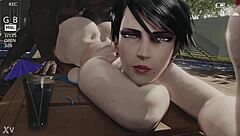 Bayonetta performs super combo with blowjob and creampie in hentai