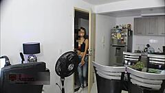 Big ass Latina prostitute gives deepthroat blowjob for cash
