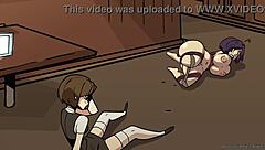 Public bound and dominated by the seductive barista in anime porn