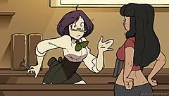Public bound and dominated by the seductive barista in anime porn