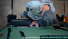 lesbian glory hole with huge dildo