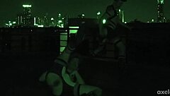 Axel Abysse's voyeuristic infrared ass gaping with toys outdoors