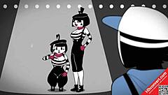 Mimes dash in cartoon adventure!