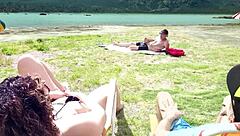 voyeur masturbates on beach while i touch myself secretly