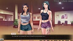 Beautiful girls play an anime game called Red String
