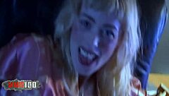 Skinny blonde babe gets her big pussy and ass fucked hard